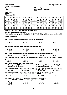 Kiểm tra 45 phút môn Hình học 10 (chương I)